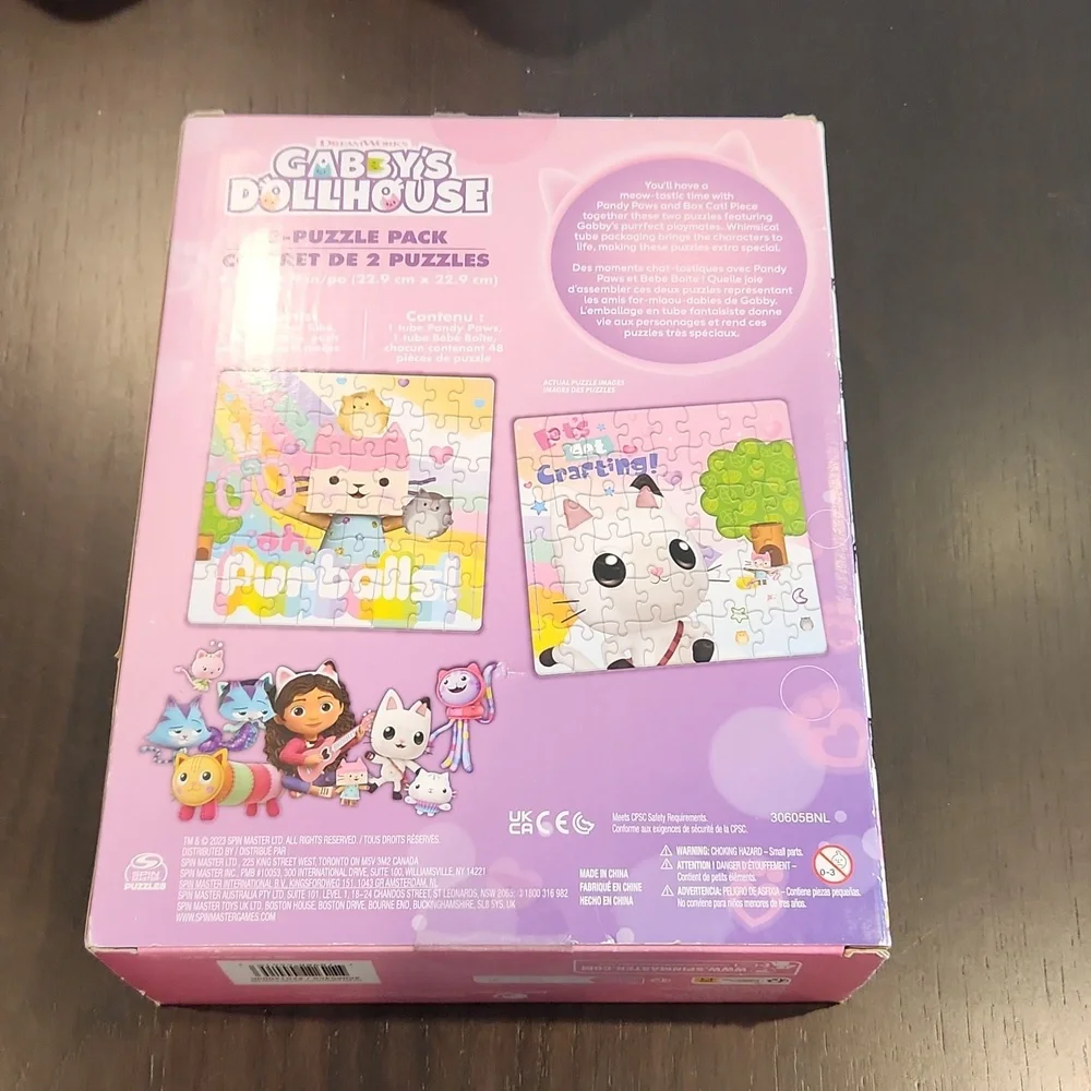 DreamWorks Gabby's Dollhouse, Two Puzzles in Character Tubes, New - Picture 2 of 15